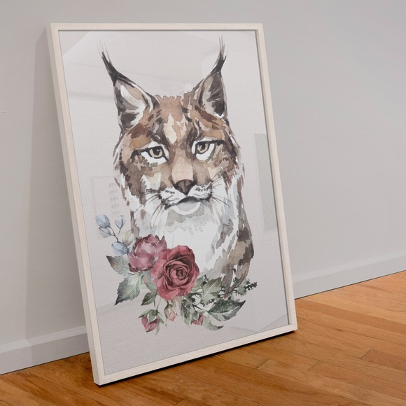 Wall Art Watercolor Lynx Bobcat Illustration Print Poster Unframed - Picture 4 of 17